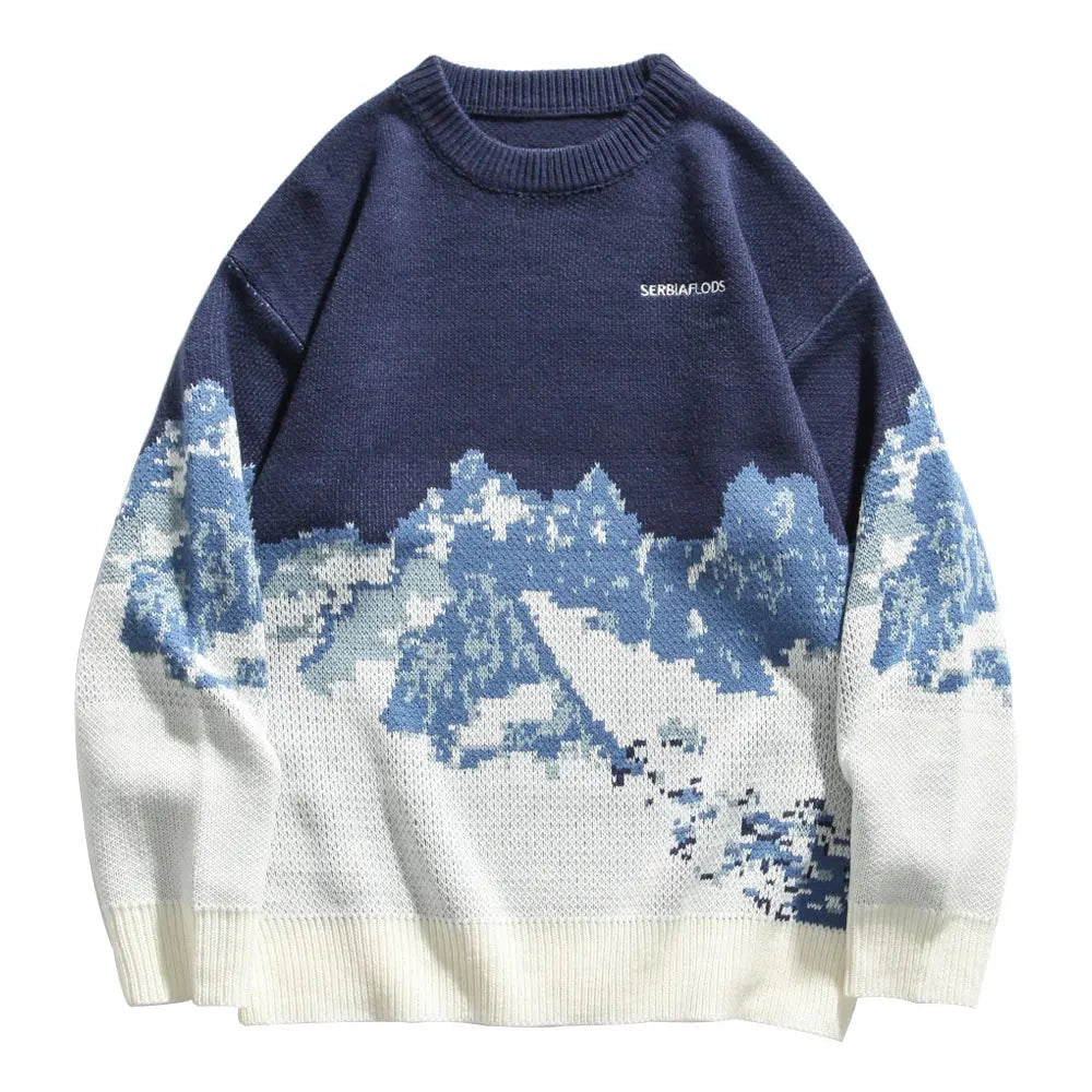 Strick pullover blau