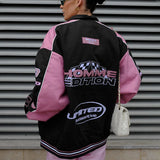 Pink varsity jacket