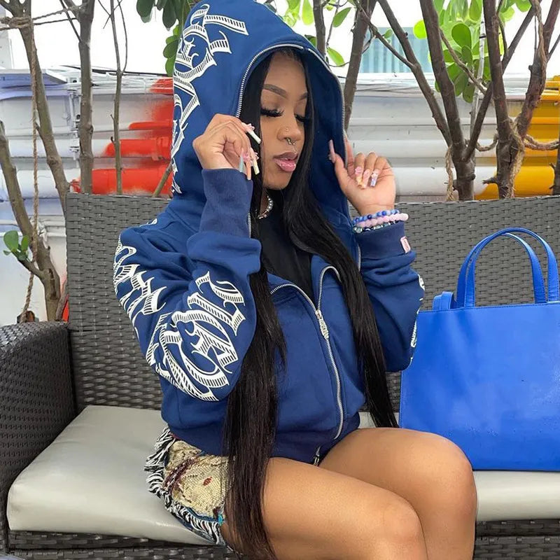 Blue zip hoodie