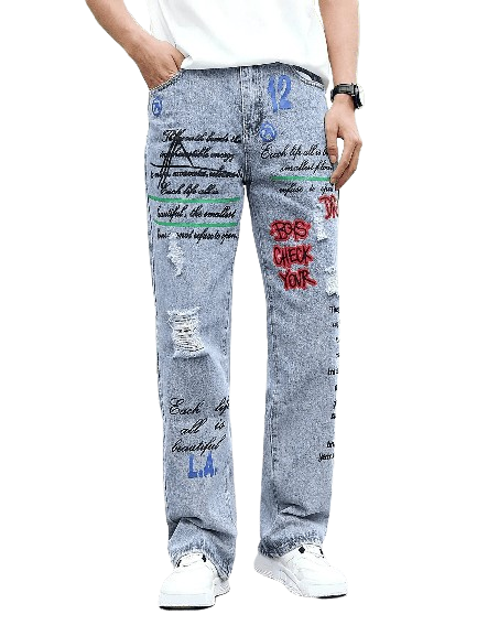 Men's graffiti jeans