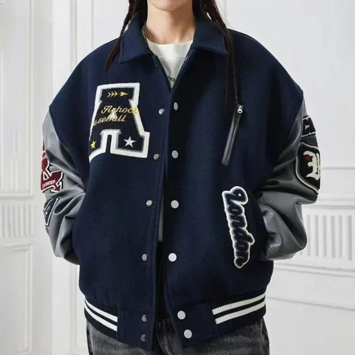 Navy varsity jacket