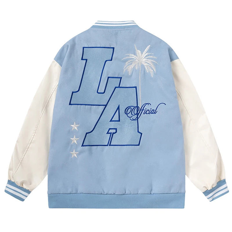 Blue varsity jacket