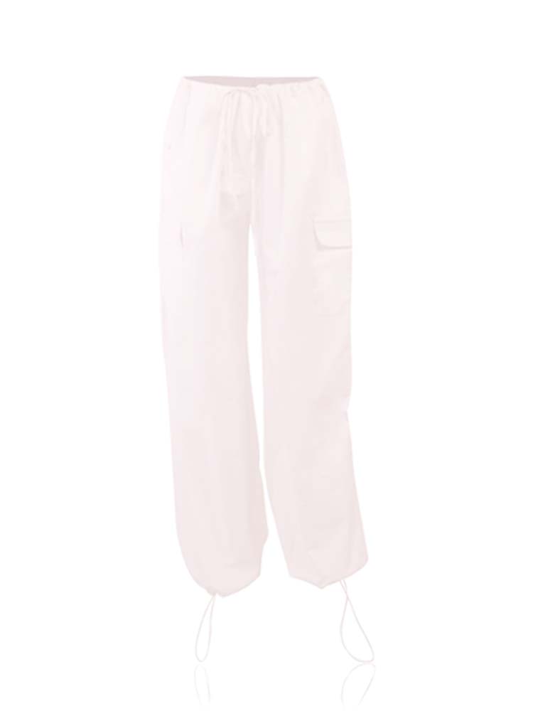 White parachute pants