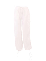 White parachute pants