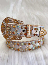 Silver rhinestone belt